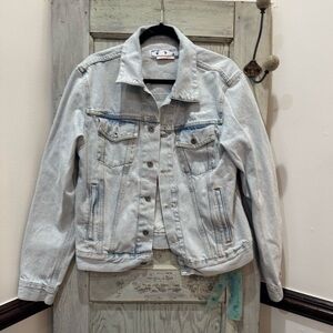 Off white Blue denim “Temperature” Off-White Jean Jacket Medium streetwear